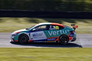 Tom Ingram at Croft Circuit during testing for the new BTCC season in April 2025