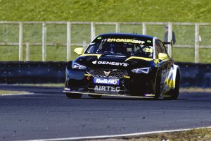 Nicolas Hamilton, brother of Sir Lewis Hamilton, during the Touring Car testing days at Croft Circuit in April.