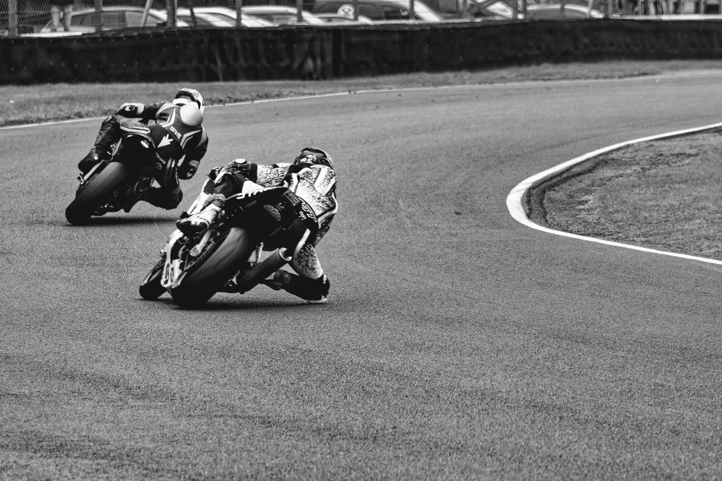 Two wheel speed at Croft Circuit